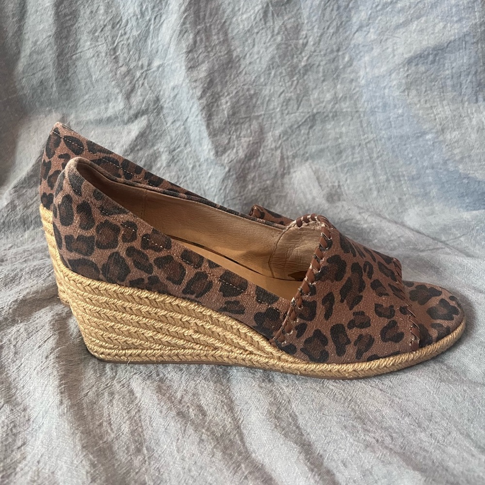 Jack Rogers Brown Leopard Wedge Espadrilles - Picture 3 of 6